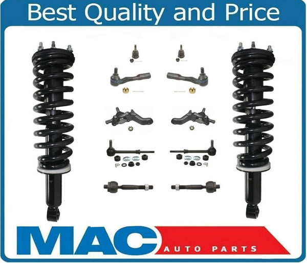 01-02 Sequoia F Coil Spring Strut and Mount Tie Rods Ball Joints Sway Bar 12Pc