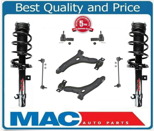 Se adapta a Focus Sedan 2008-2011, puntales delanteros completos, brazos de control, varillas de amarre, enlaces