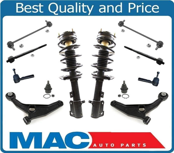 Fits 07-09 Sebring 2.4 4 Door FWD Only Comp Shock Spring Struts Control Arm 12Pc