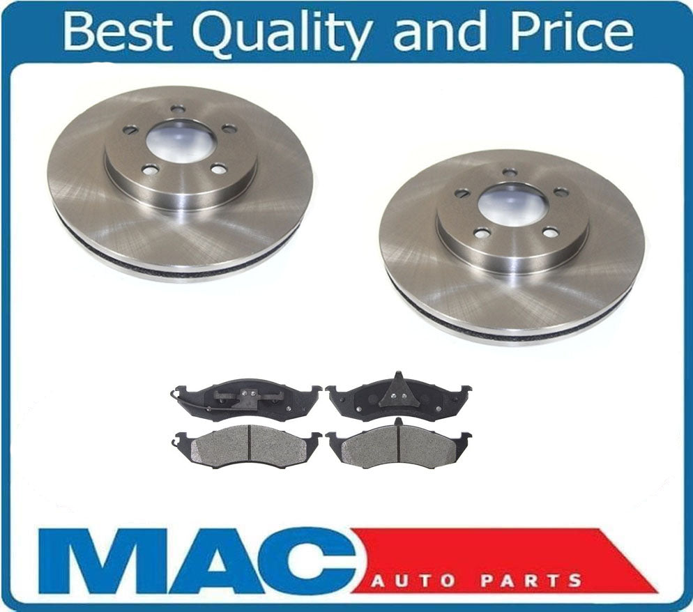 (2) Front Brake Rotors & Metallic Brake Pads for 1991-1992 Thunderbird Cougar