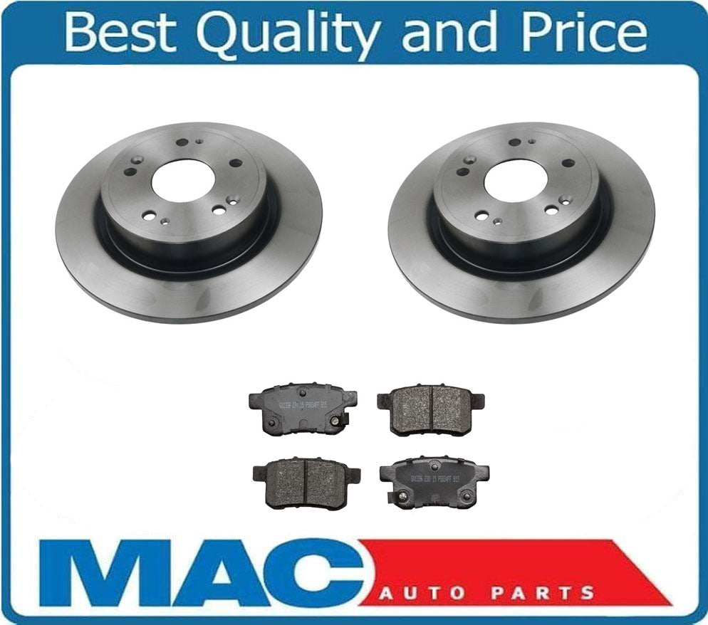 2 Rear Brake Rotors & Rear Ceramic Brake Pads for 2008-2010 Honda Accord