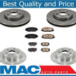 F & R Brake Rotors & Ceramic Pads for All Wheel Drive Matrix 2.4L 09-13 6pc