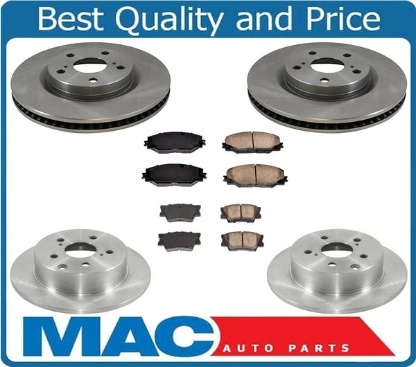 F & R Brake Rotors & Ceramic Pads for All Wheel Drive Matrix 2.4L 09-13 6pc