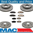 For 11-14 Mustang 3.7L Base 316mm 12 7/16 Inch F & Rr Rotors & Brake Pads 6Pc