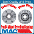 100% Brand New FRONT Wheel Hub Bearings for Ford F150 15-17 4 Wheel Drive