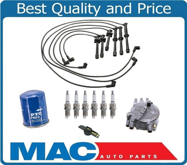 100% New Ignition Wires Spark Plugs Rotor & Cap 10pc Kit Mazda 626 2.5L 95-97