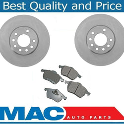 00-05 Saturn L100 L200 L300 Sedan Wagon (2) Front Brake Rotors & Ceramic Pads