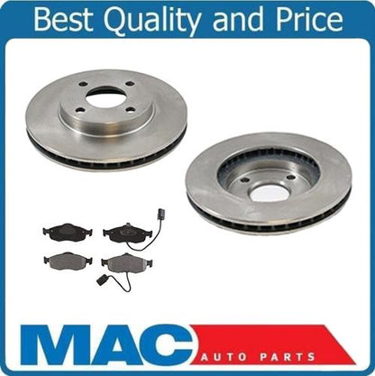 (2) 54012 Front Disc Brake Rotor With MD801 Frt Pads With Sensors
