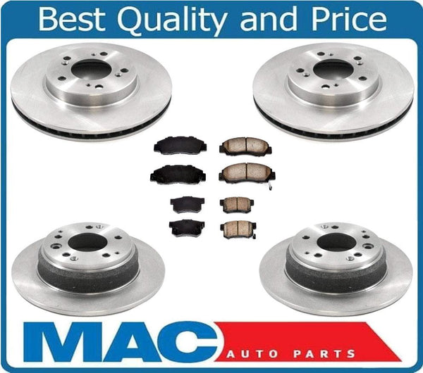 100% New Front & Rear Brake Rotors & Ceramic Pads 6pc Kit for Acura 3.5RL 96-98