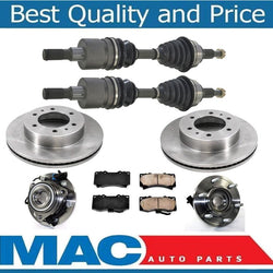 100% New Front Axles Rotors Brake Pads Wheel Hub Bearing for Hummer H3 H3T 06-10