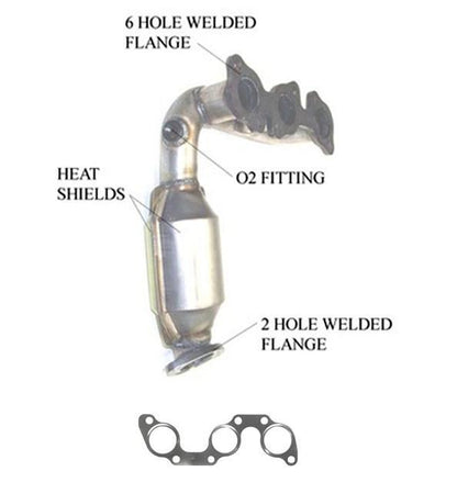 Front Radiator Manifold Catalytic Converter Made in USA for Lexus RX330 04-06