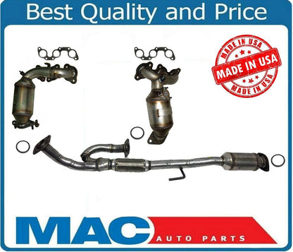 (3) Catalytic Converters Front Rear & UnderBody Made In USA For 02-06 Camry V6