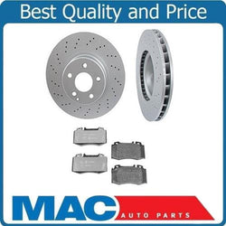 00-02 Mercedes S430 S500 00-03 CL500 (2) Cross Drilled Front Rotors & Brake Pads