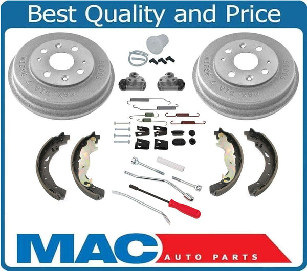 Rear Drums Brake Shoes Cylinders Springs Kit & Repair Kit 14pc for Mazda 2 11-15