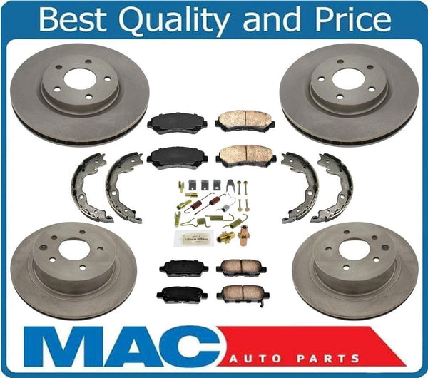 100% New Front & Rear Brake Rotors & Ceramic Pads for Nissan Rogue 08-2013 8Pc