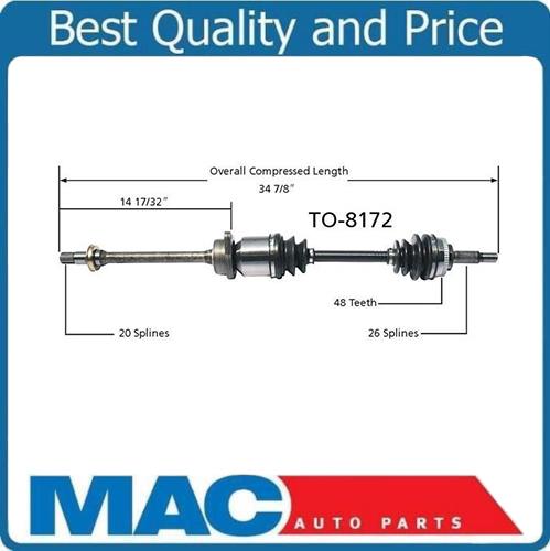 03-05 MR2 Spyder Passengers Side REAR AXLE 100% All New CV Axle Shaft