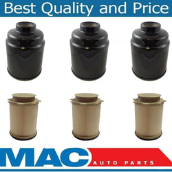 13-18 Ram 2500 3500 6.7L Turbo Diesel (3) Fuel Filter Water Separator 6 Pcs Kit