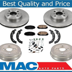 New Front Rotors Brake Pads Rear Drums Shoes Spring Kit fot Toyota Prius C 12-19