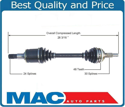 Eje CV, nuevo lado delantero del conductor para transmisión manual Camry V6 3.0L 97-01 