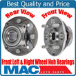 100% New Front Left & Right Wheel Hub Bearings for Honda Accord 2.2L 90-97