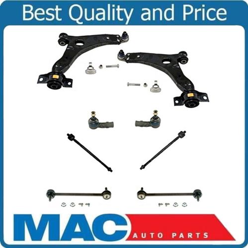 05 to Pro Date 12/04/05 Ford Focus (2) Control Arm + Ball Joint Tie Rods 8Pc Kit