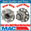 New Rear Left & Right Wheel Hub Bearings for Acura TL Front Wheel Drive 09-14
