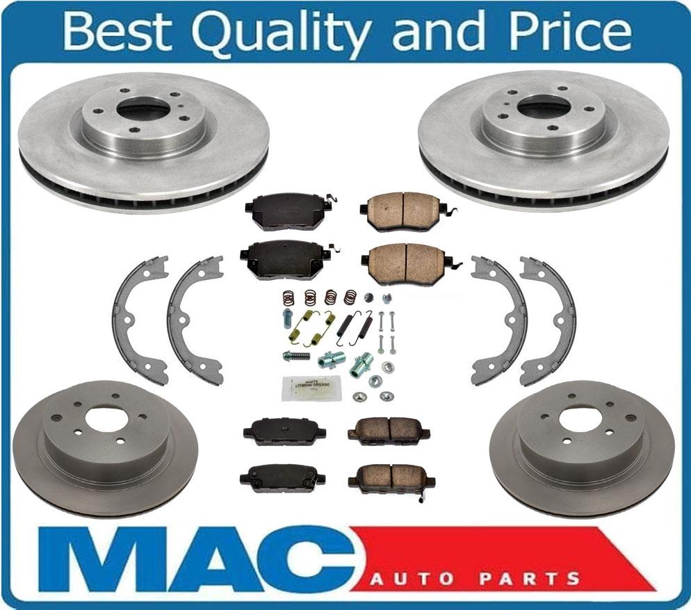 Front & Rear Brake Rotors & Ceramic Brake Pads For Nissan MURANO 3.5L 2013-2014