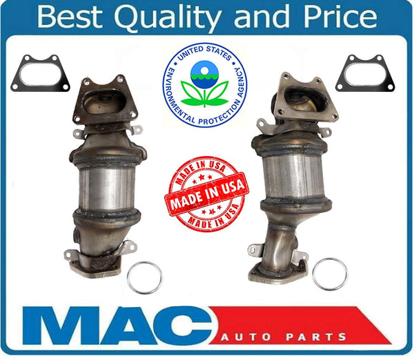 Front & Rear Manifold Catalytic Converter W Gaskets fits Honda Accord 3.0L 03-07