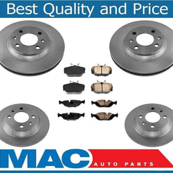 Kit de 6 pastillas y rotores de freno de disco delantero y trasero 100% nuevos para Saab 900 1988-1993