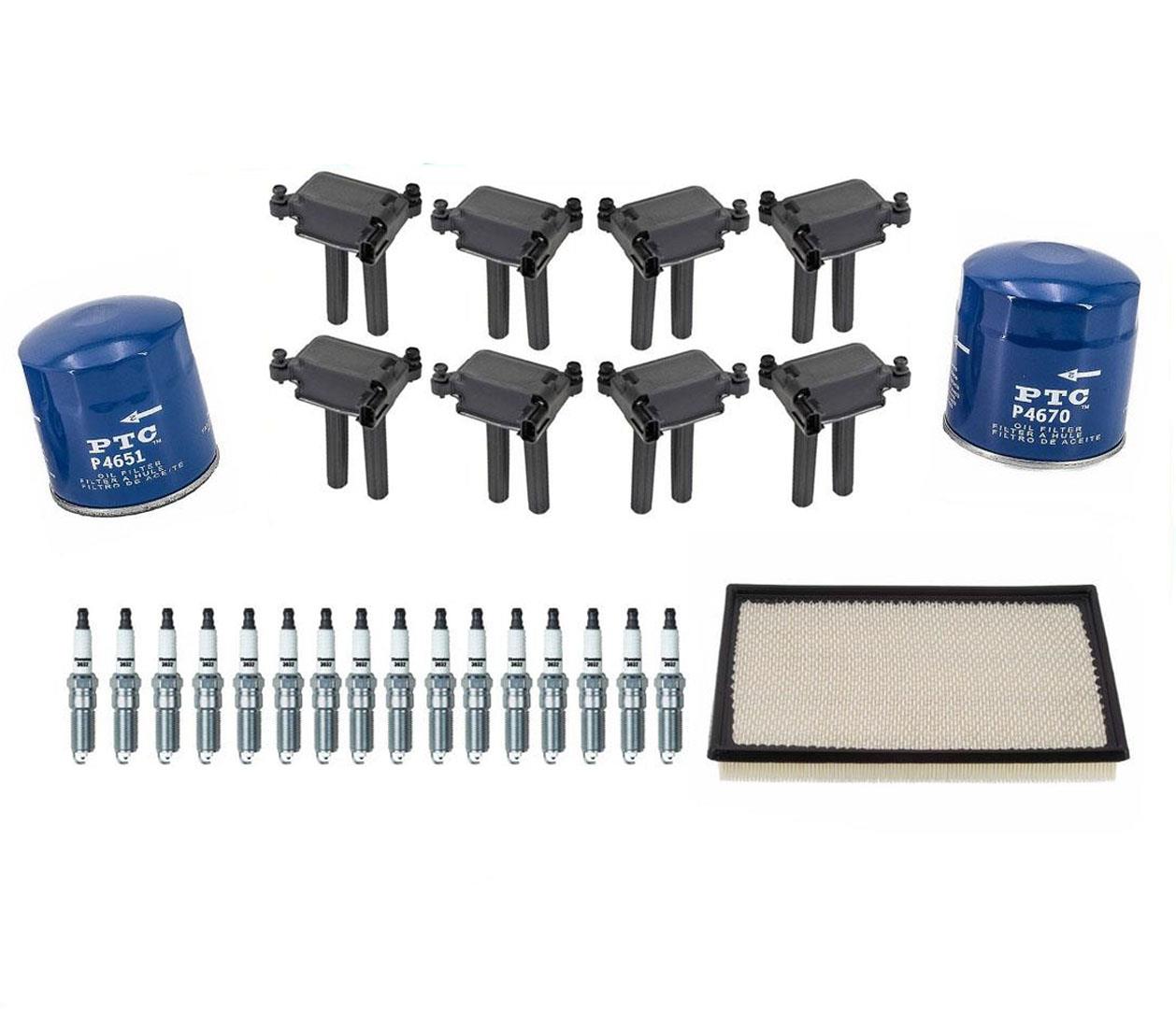 Ignition Coils Spark Plugs & Filters Tune Up Kit for 06-08 Ram 1500 5.7L