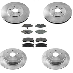 Fits For 01-05 4 Door Dodge Stratus F & R Disc Brake Rotors Ceramic Pads 6pc