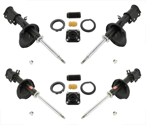 Front & Rear Struts W Upper Strut Mounts 6pc Fits For 1.8L KIA Spectra 02-04