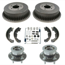 New Rear Drums Brake Shoes Hub Bearings Spring Kit Fit for Nissan Quest 97-02 6p