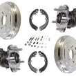 REAR Brums Brakes & Wheel Hub Bearing Fits For 15-18 Chevrolet City Express 6pc