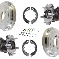 REAR Brums Brakes & Wheel Hub Bearing Fits For 15-18 Chevrolet City Express 6pc