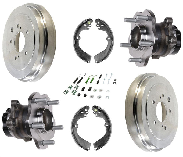 REAR Brums Brakes & Wheel Hub Bearing Fits For 15-18 Chevrolet City Express 6pc