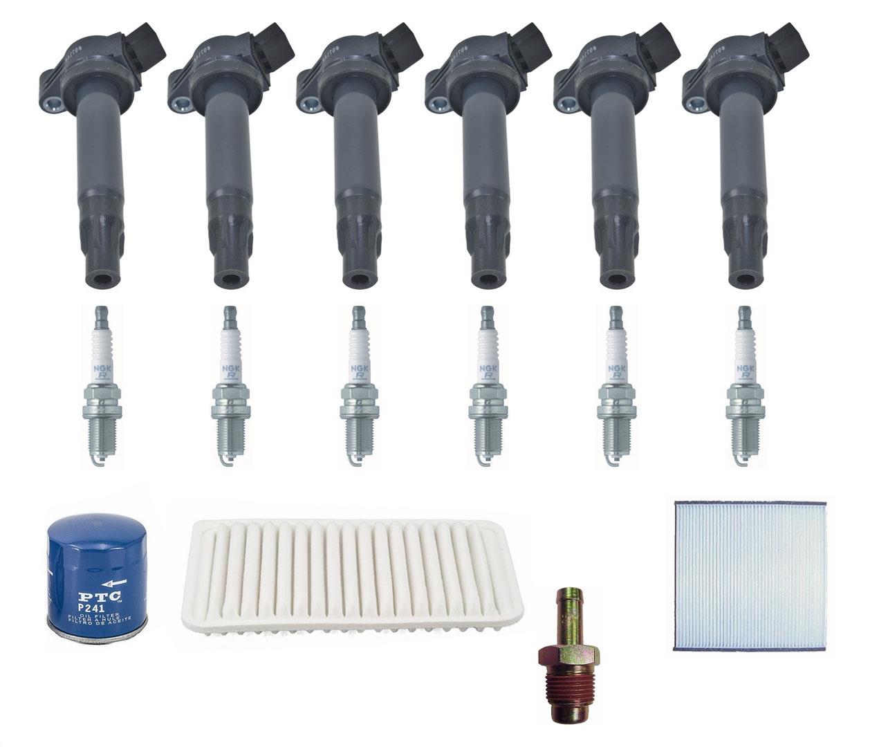 Tune Up Coils Plugs PCV Air Cabin & Oil Filter fits 04-06 Lexus ES330 3.3L