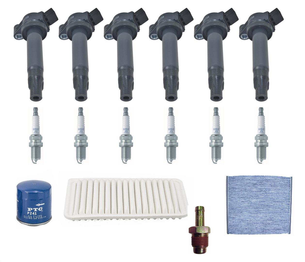 Tune Up Coils Plugs PCV Air Cabin & Oil Filter fits 04-06 Lexus RX330 3.3L