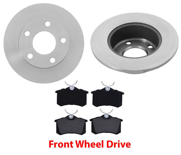 Fits 1998-2003 VW Passat Front Wheel Drive (2) Rear Brake Rotors & Ceramic Pads