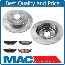 New Rear Disc Brake Rotors Ceramic Brake Pads 3pc for Dodge Stratus 4 Door 01-05