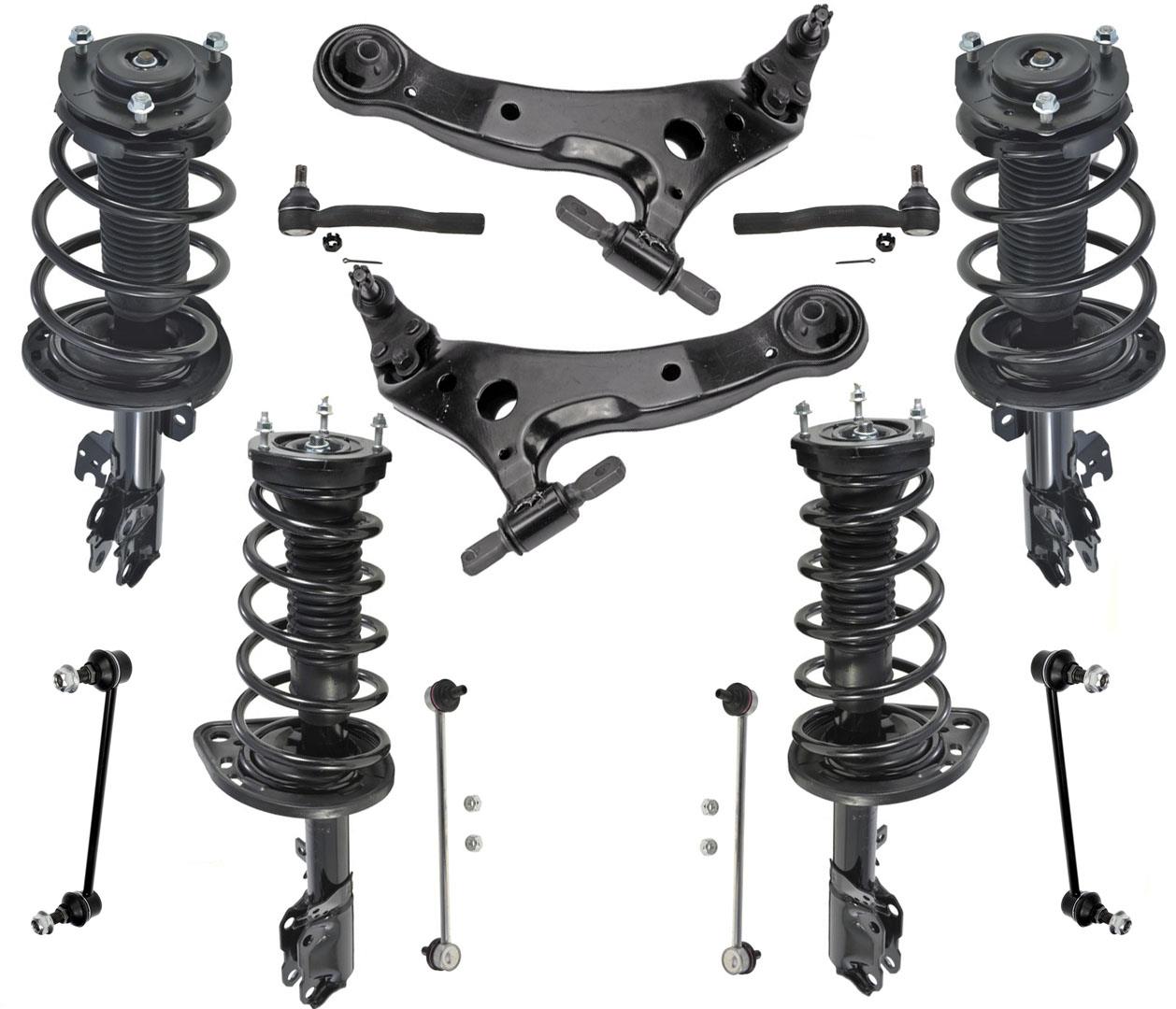 Varillas de amarre de brazos de control de puntales delanteros y traseros para Toyota Camry Hybrid 07-11 12 piezas