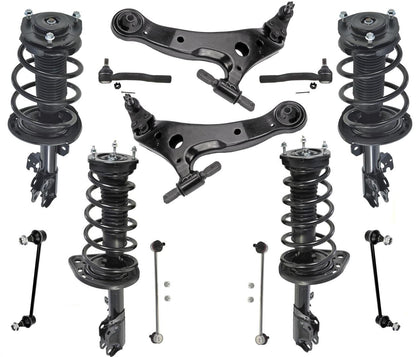 Varillas de amarre de brazos de control de puntales delanteros y traseros para Toyota Camry Hybrid 07-11 12 piezas
