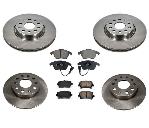 Fit For 09-17 Volkswagen 2.0L Passat CC 2.0L Disc Brake Rotors & Ceramic Pads 6p