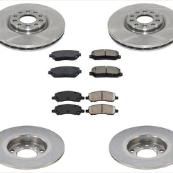 Front & Rear Ceramic Pads & Premium Rotors for 2013-2016 Dodge Dart