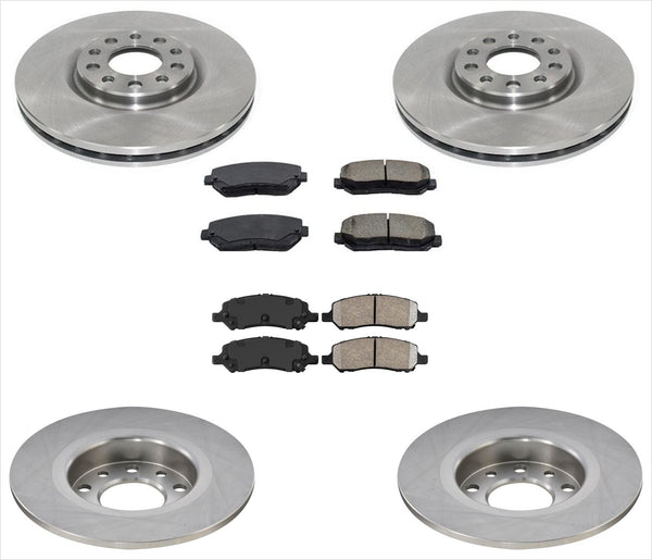 Front & Rear Ceramic Pads & Premium Rotors for 2013-2016 Dodge Dart