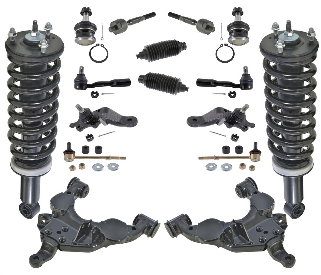 Front Struts Lower Control Arms Tie Rods Links 16 Pcs fits Toyota Tundra 00-03
