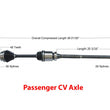 Compatible con Volvo 03-07 XC70 con tracción en todas las ruedas, eje CV del lado del pasajero delantero.
