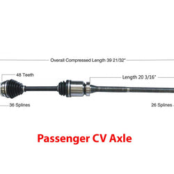 Compatible con Volvo 03-07 XC70 con tracción en todas las ruedas, eje CV del lado del pasajero delantero.