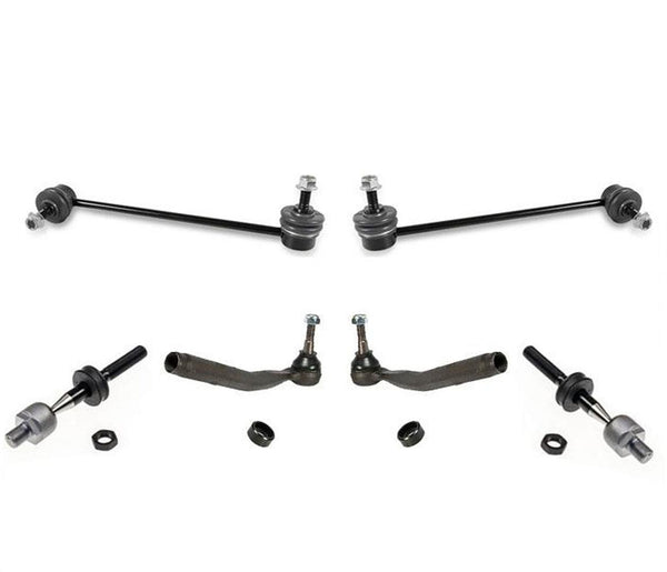 Front Suspension L & R Side Tie Rod Ends and Sway Bar Kit for 01-03 BMW 525i E39
