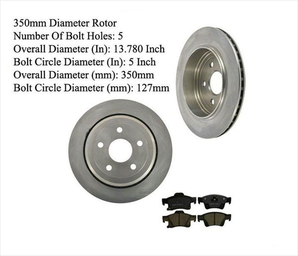 Pastillas de freno de rotores de freno de disco ventiladas Rr de 330 mm para Jeep GRAND CHEROKEE 11-20